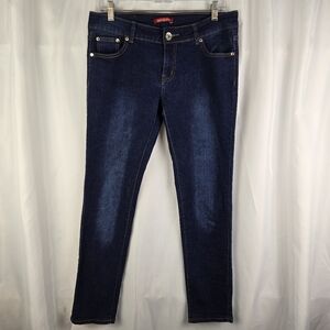 GoGo Star Straight Leg Dark Wash Denim Blue Jeans Womens Juniors Size 11